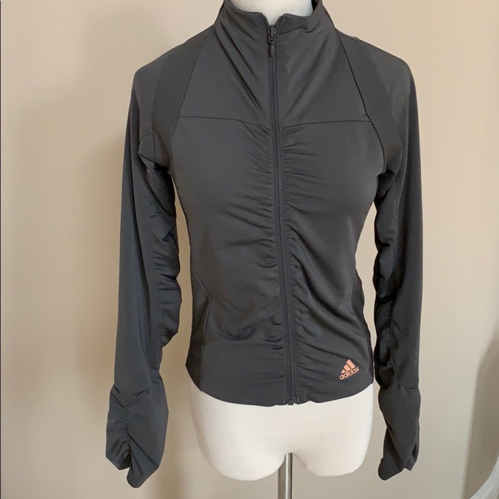 Adidas Gray Fitted Track Jacket. XS